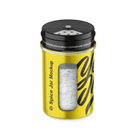 Metallic Spice Jar With Salt High Angle Shot